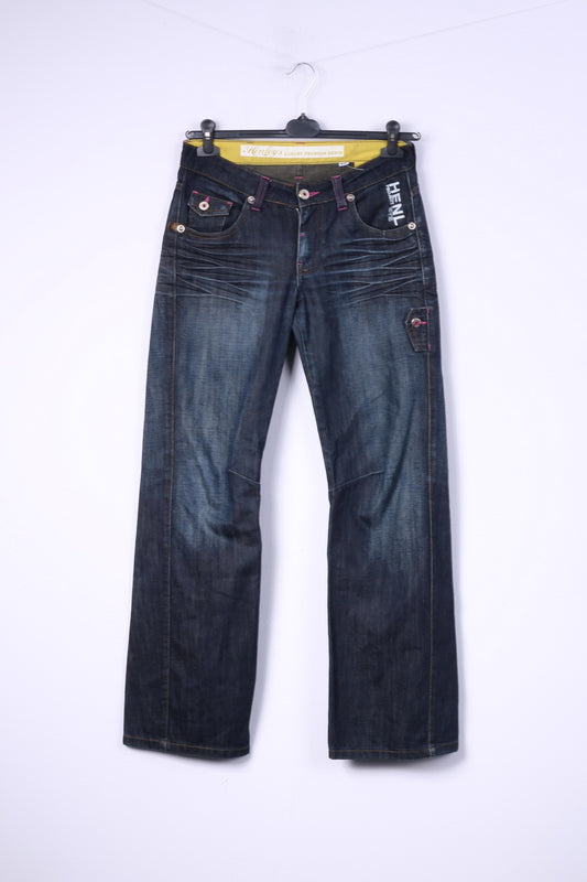 Henleys Pantaloni W26 da uomo Jeans denim Cotone blu scuro Premium di lusso