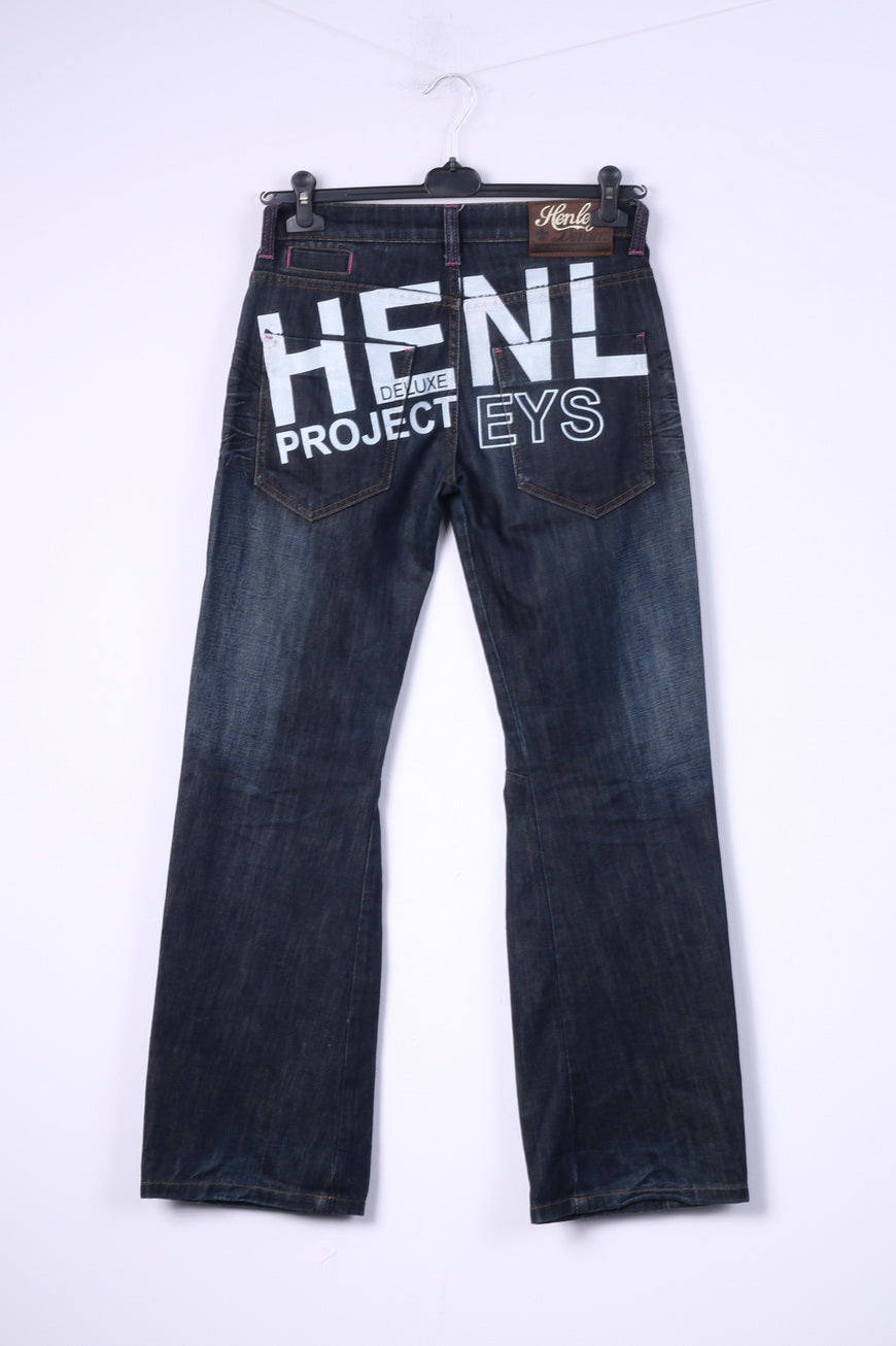 Henleys Pantalon W26 Homme Denim Bleu Marine Coton Luxe Premium 