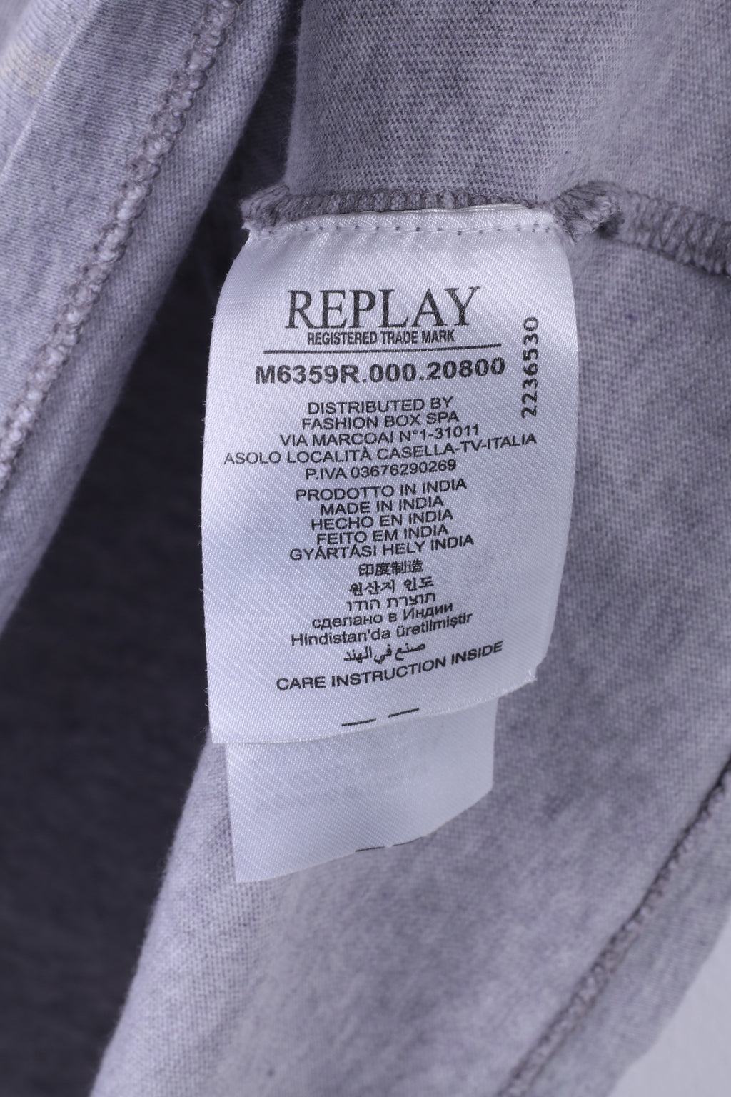 Replay Blue Jeans MFG Co. Men M Shirt Grey Cotton Vintage Crew Neck Top