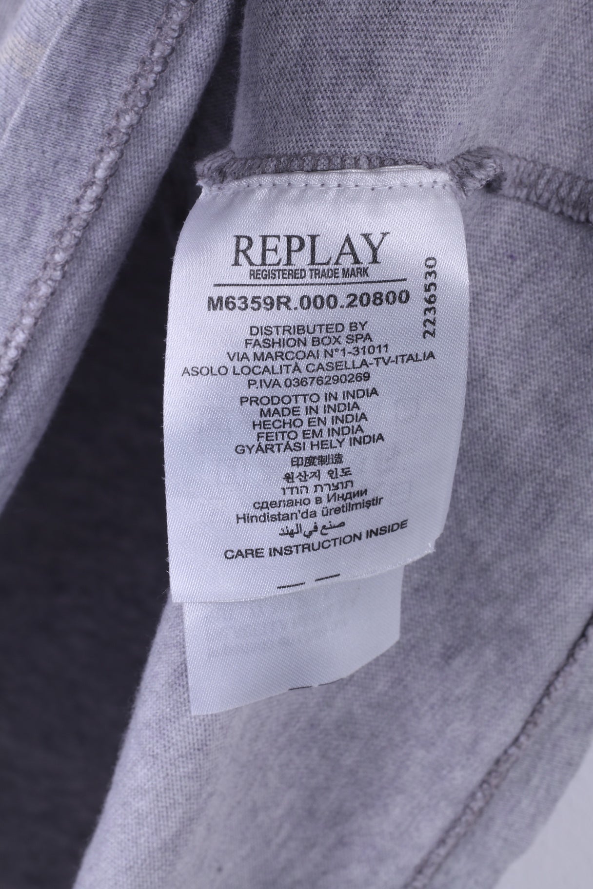 Replay Blue Jeans MFG Co. Men M Shirt Grey Cotton Vintage Crew Neck Top