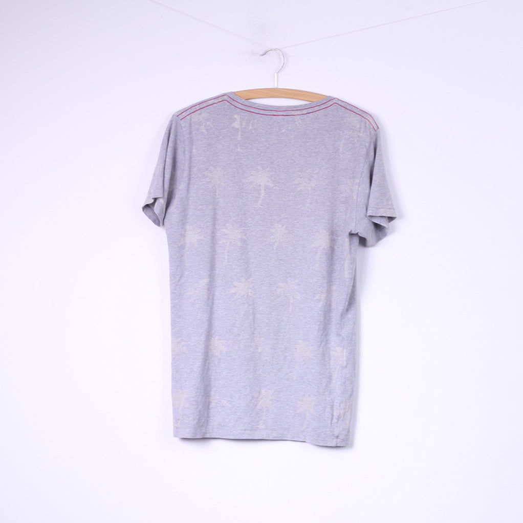 Replay Blue Jeans MFG Co. Men M Shirt Grey Cotton Vintage Crew Neck Top