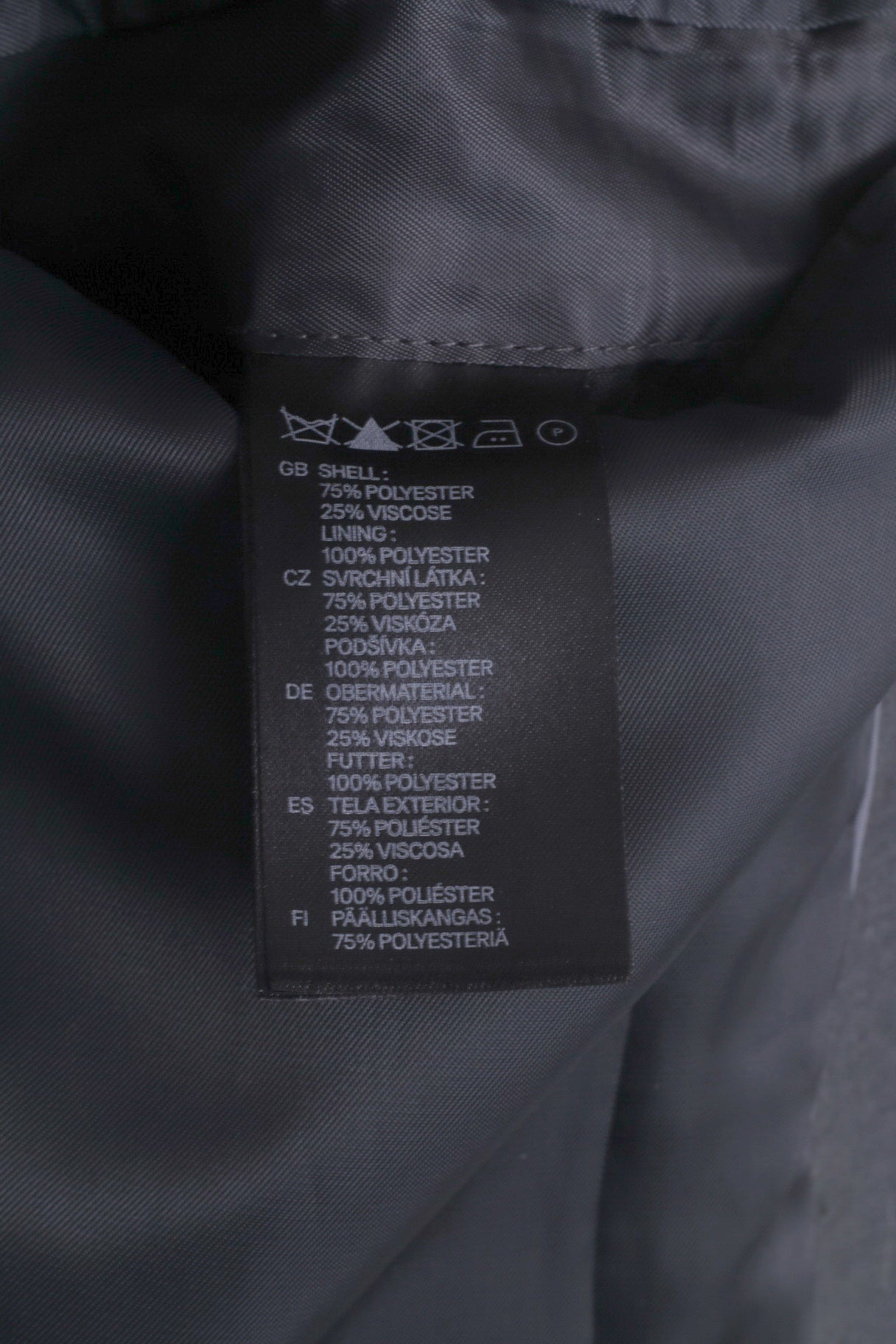 H&amp;M Hommes 44 34R S Blazer Gris Coupe Regaular Veste Laine Simple Boutonnage