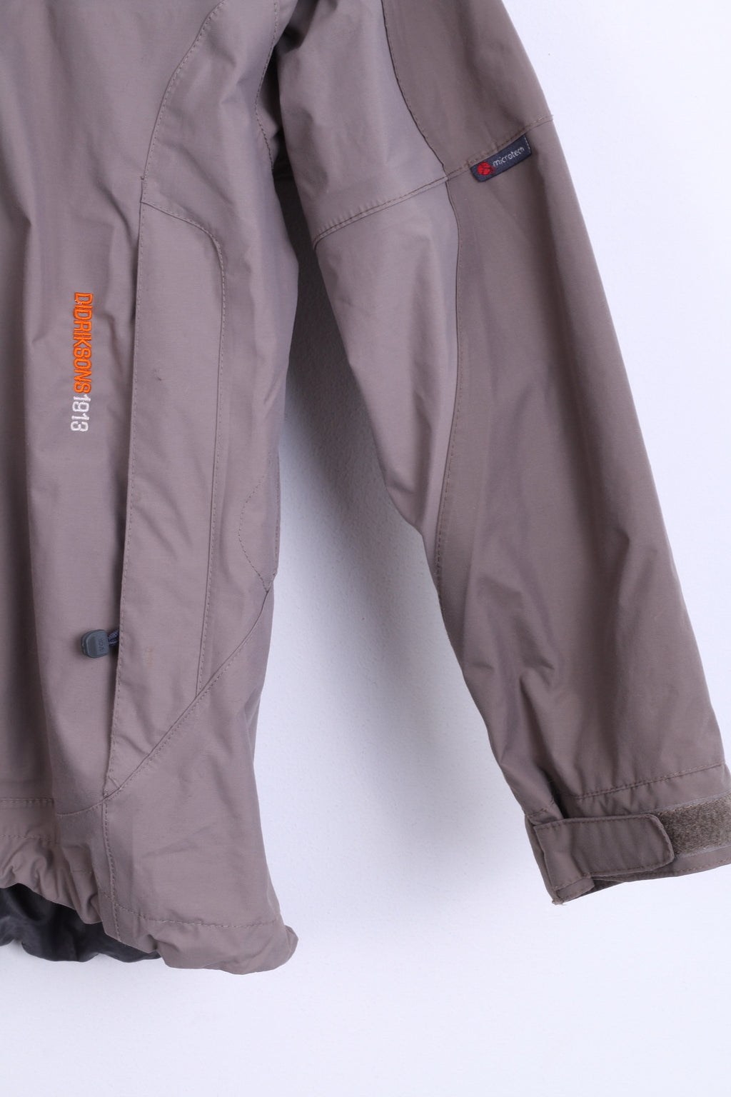 DIDRIKSONS Boys 150 Jacket Taupe Waterproof Hood Nylon - RetrospectClothes