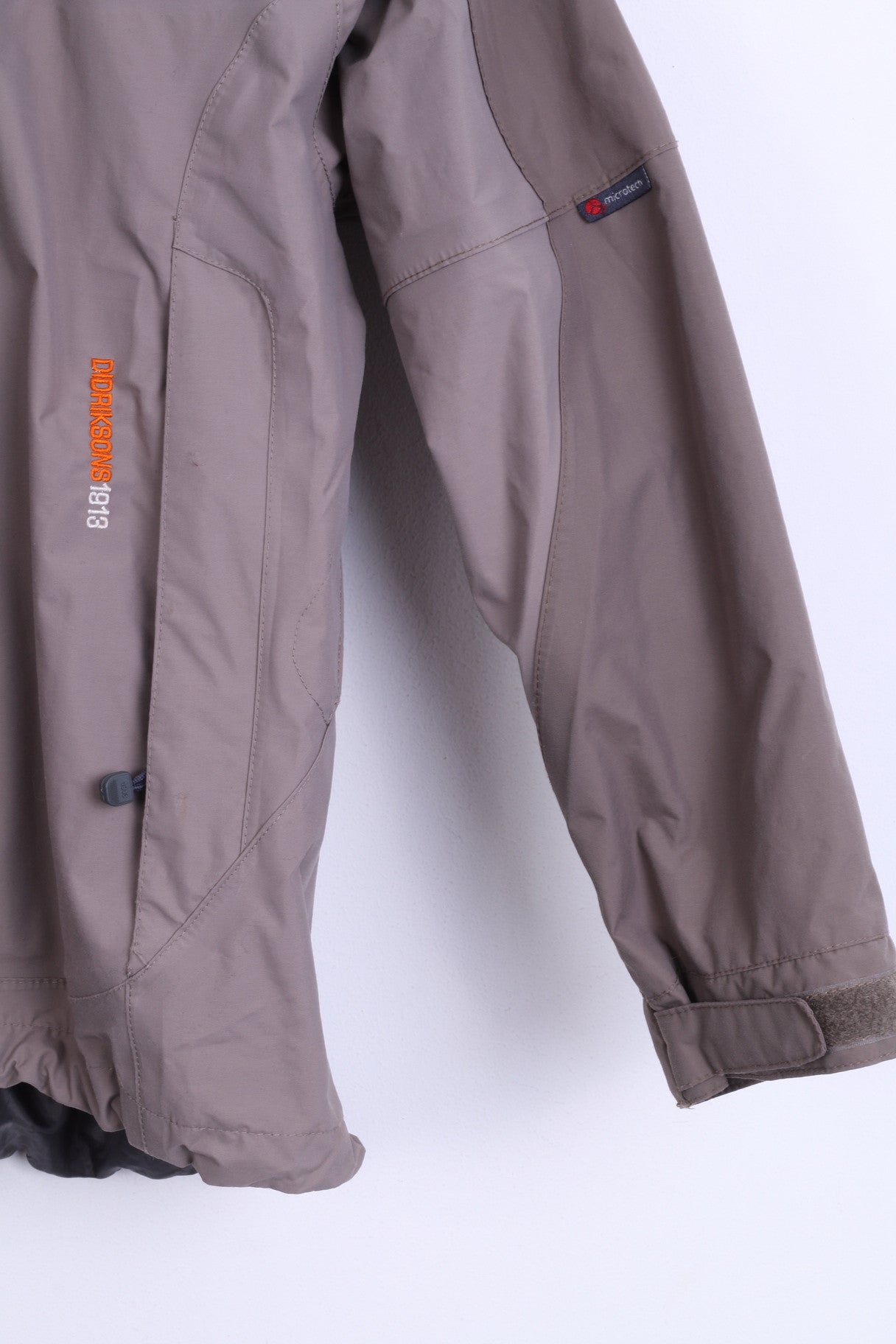 DIDRIKSONS Boys 150 Jacket Taupe Waterproof Hood Nylon - RetrospectClothes