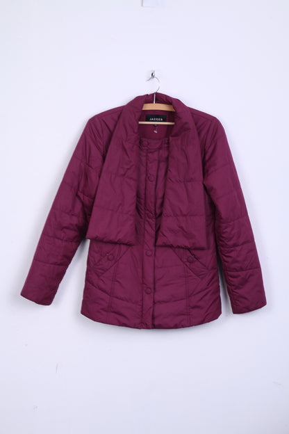 JAEGER Womens 8 S Jacket Purple Shawl Full Zip Warm