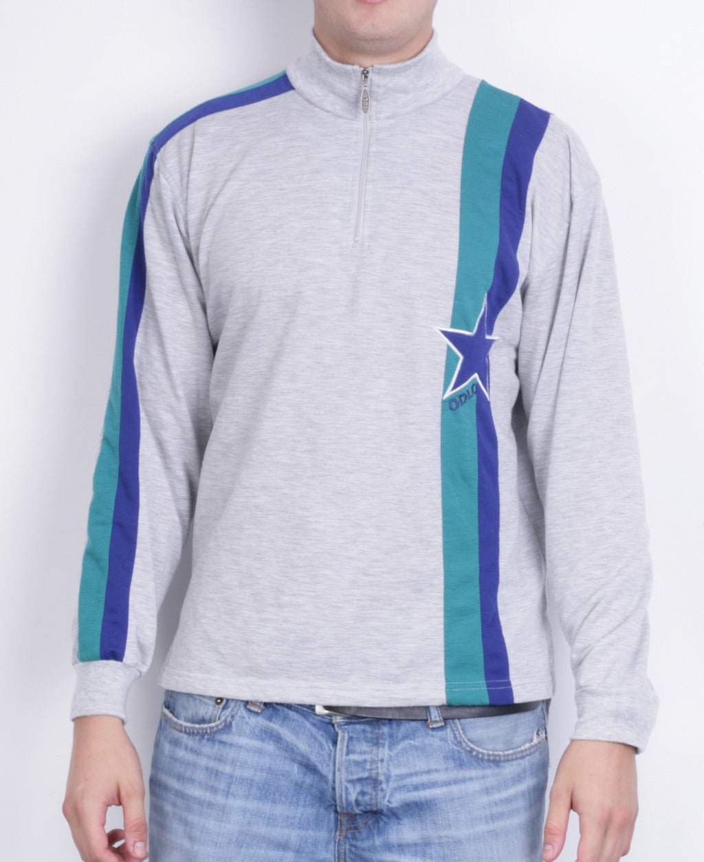 Odlo Mens L Sweatshirt Grey Jumper Sport Vintage 90s - RetrospectClothes