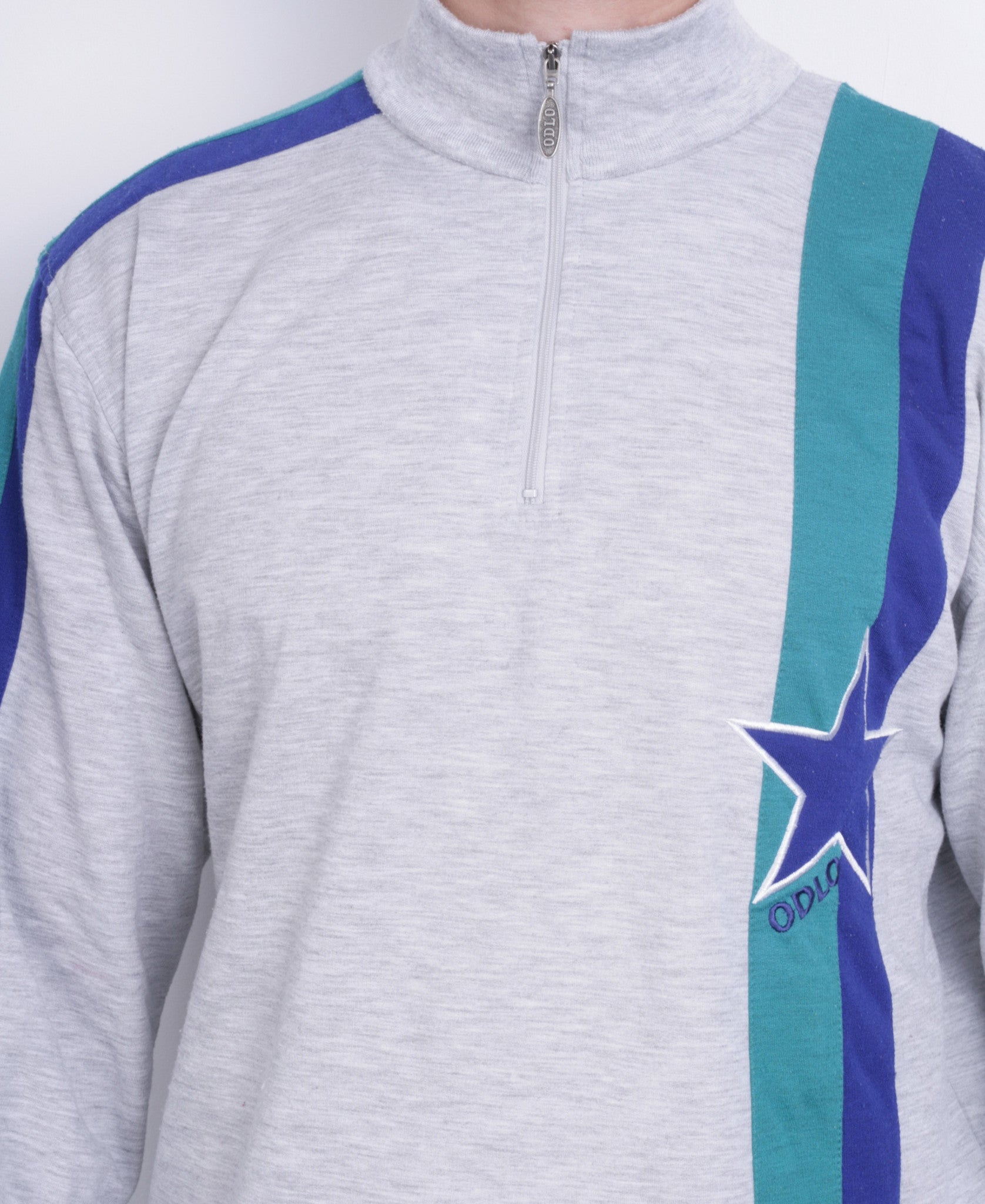 Odlo Mens L Sweatshirt Grey Jumper Sport Vintage 90s - RetrospectClothes