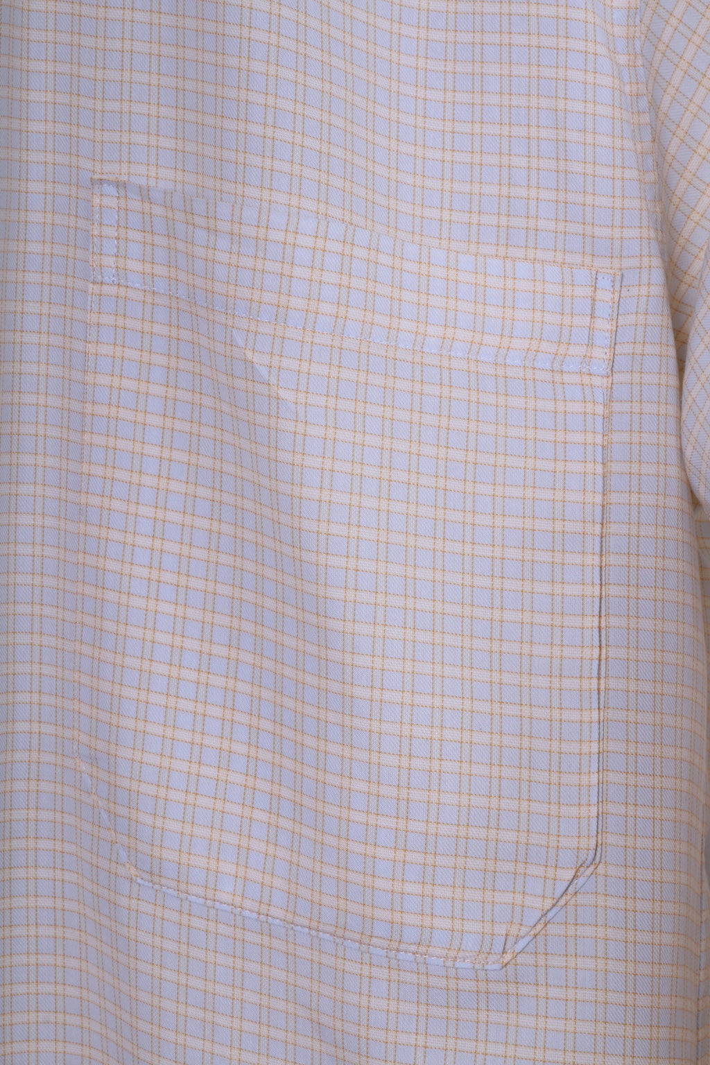 Stenstroms Men 40 M Casual Shirt Yellow Check Two Fold Cotton Long Sleeve