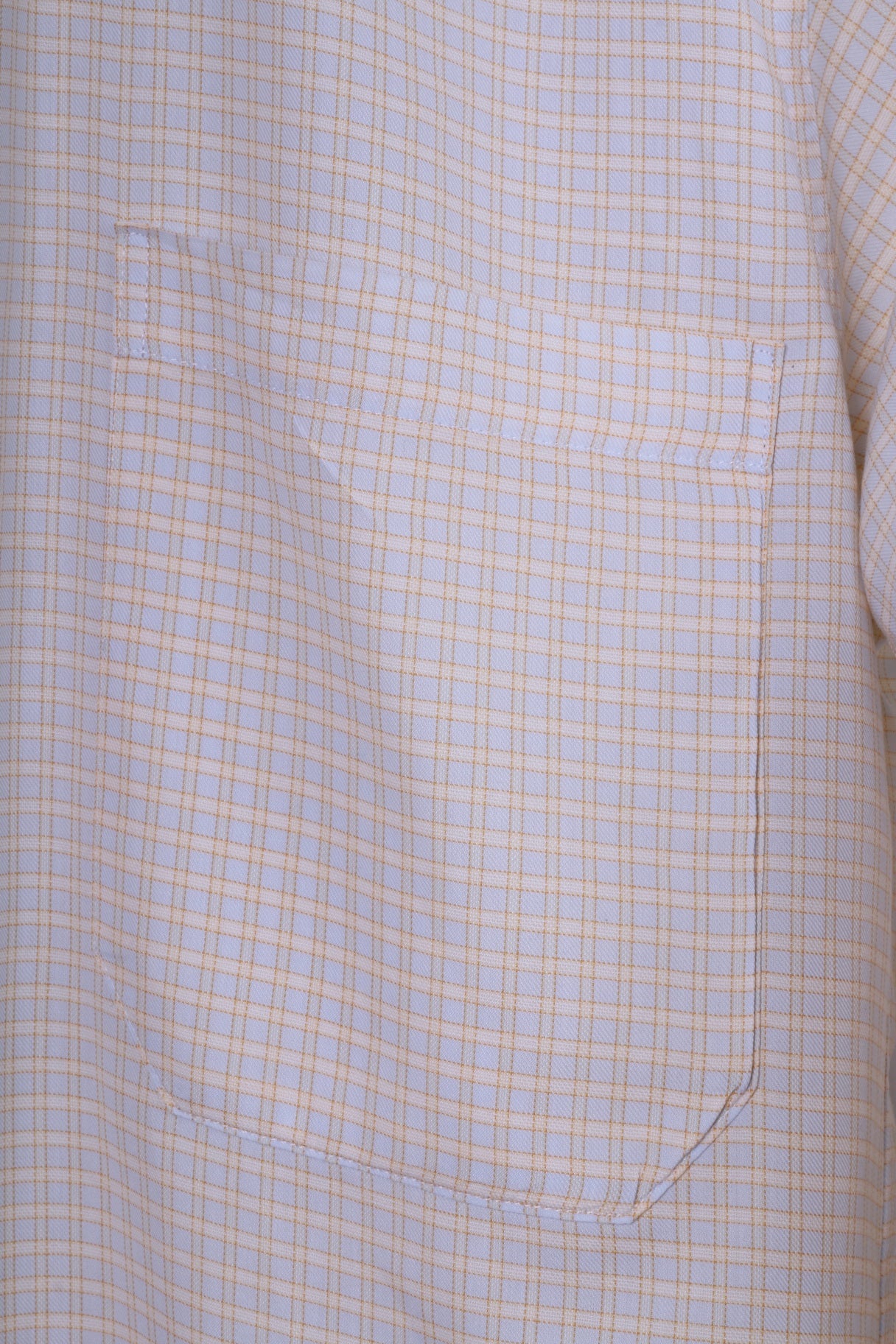 Stenstroms Men 40 M Casual Shirt Yellow Check Two Fold Cotton Long Sleeve