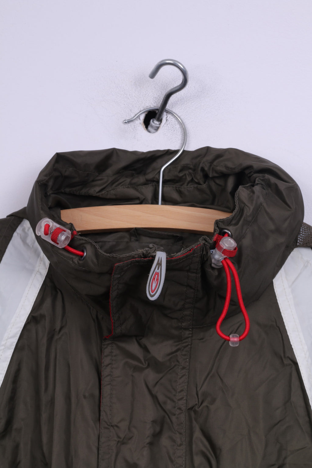 TCM Weather Gear Mens S Jacket Green Lightweight Hidden Hood Nylon Top