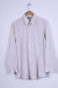 Marconi By Louis Raphael Mens 17 XL Casual Shirt Button Down Collar Beige