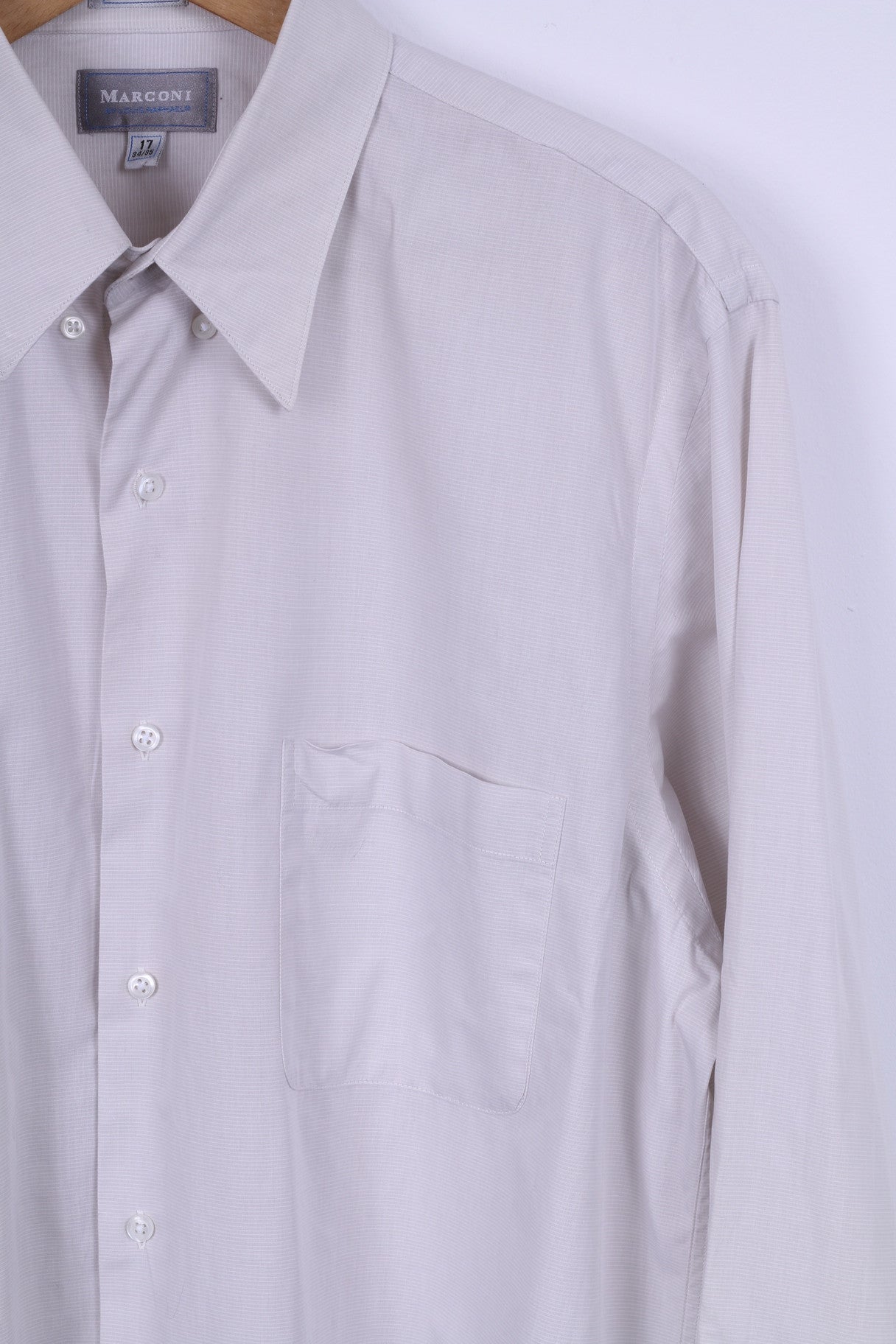 Marconi By Louis Raphael Mens 17 XL Casual Shirt Button Down Collar Beige