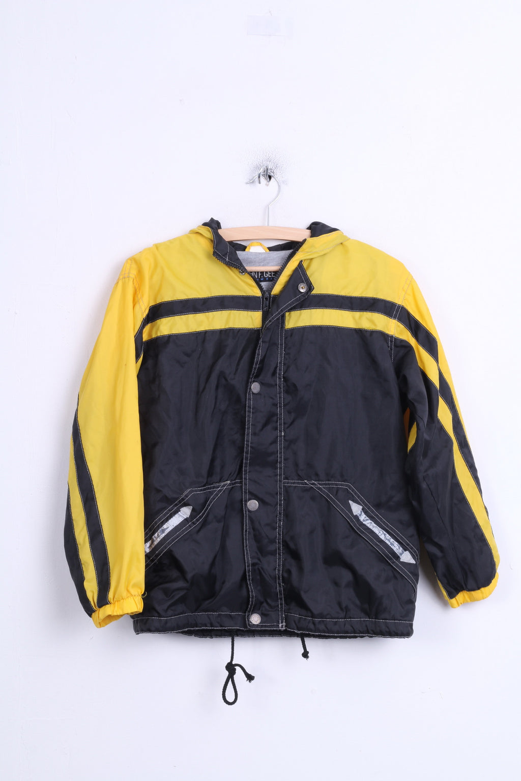 John F.Gee Boys 146 Jacket Hood Waterproof Nylon Black - RetrospectClothes