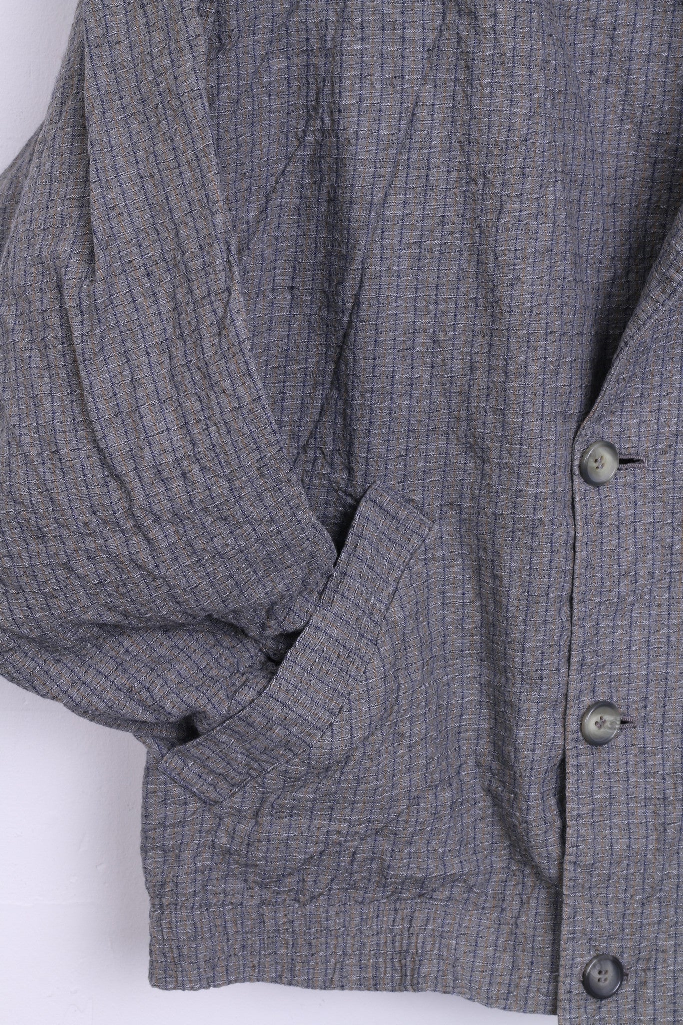 Womens 4XL Jacket Check Blazer Dark Grey Double Breasted Pockets - RetrospectClothes