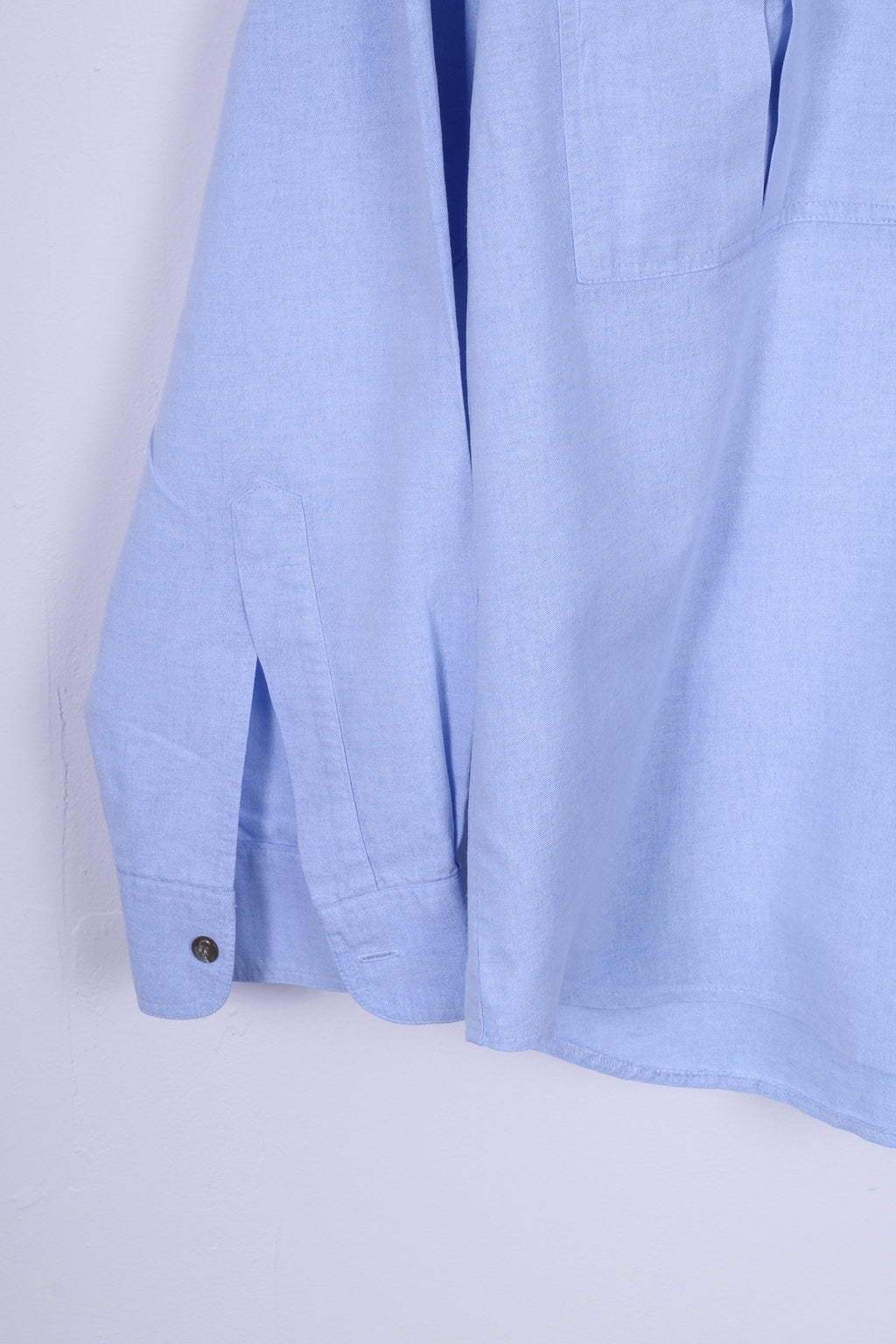 Jean Juubat Camicia Casual da Uomo 42 M in Cotone Blu Manica Lunga Due Tasche