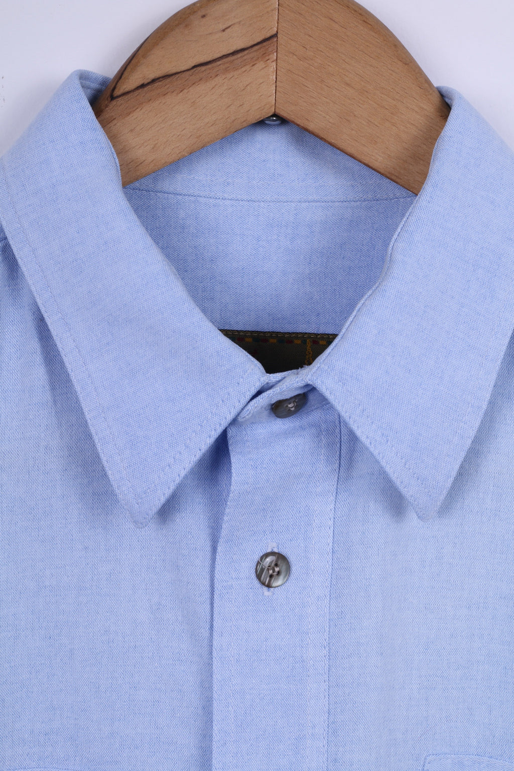 Jean Juubat Camicia Casual da Uomo 42 M in Cotone Blu Manica Lunga Due Tasche
