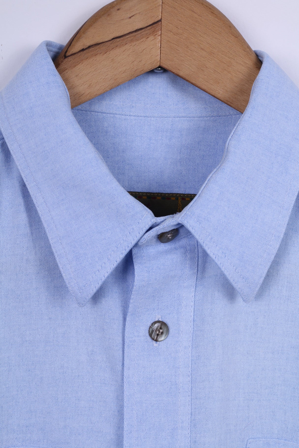Jean Juubat Camicia Casual da Uomo 42 M in Cotone Blu Manica Lunga Due Tasche