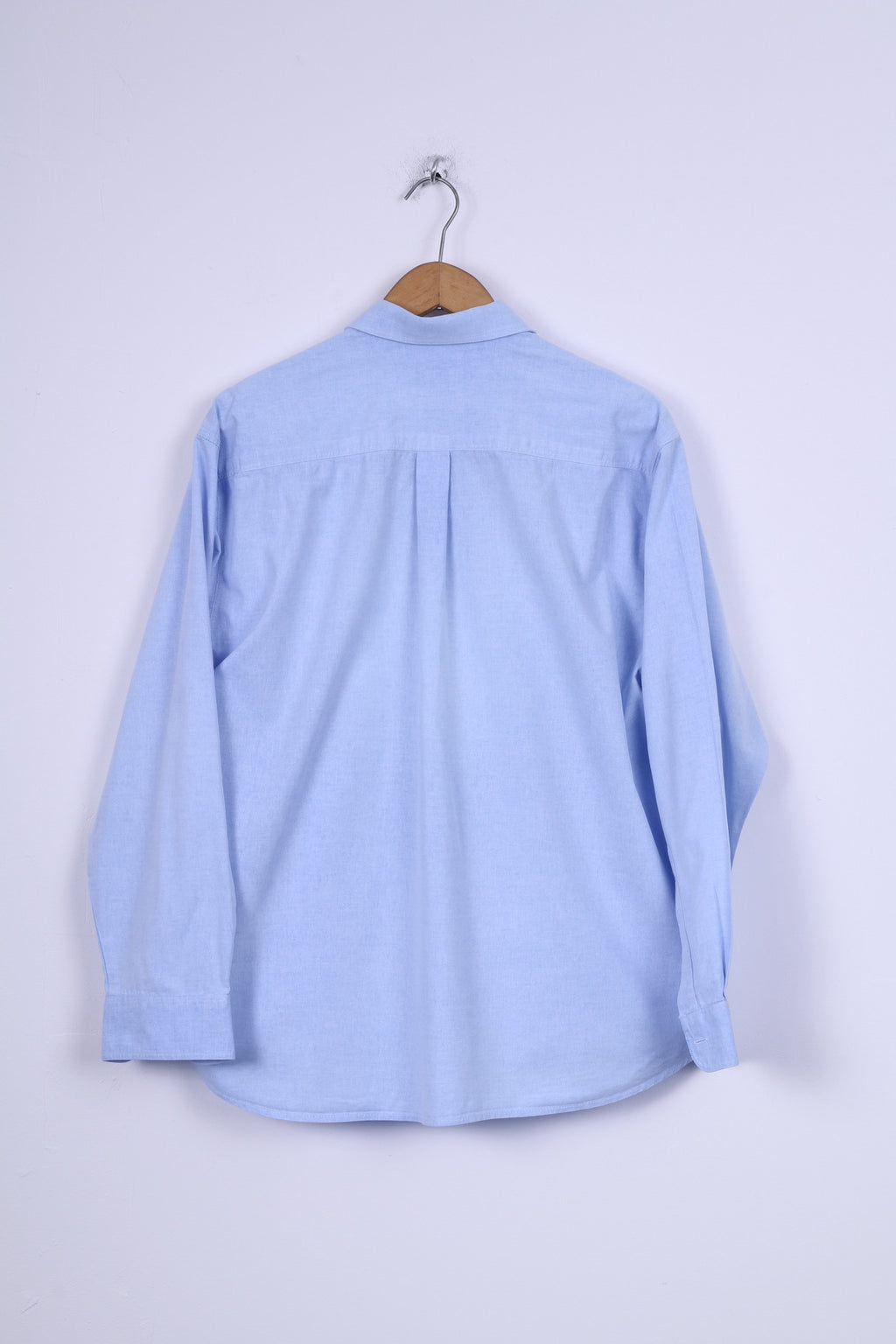 Jean Juubat Camicia Casual da Uomo 42 M in Cotone Blu Manica Lunga Due Tasche