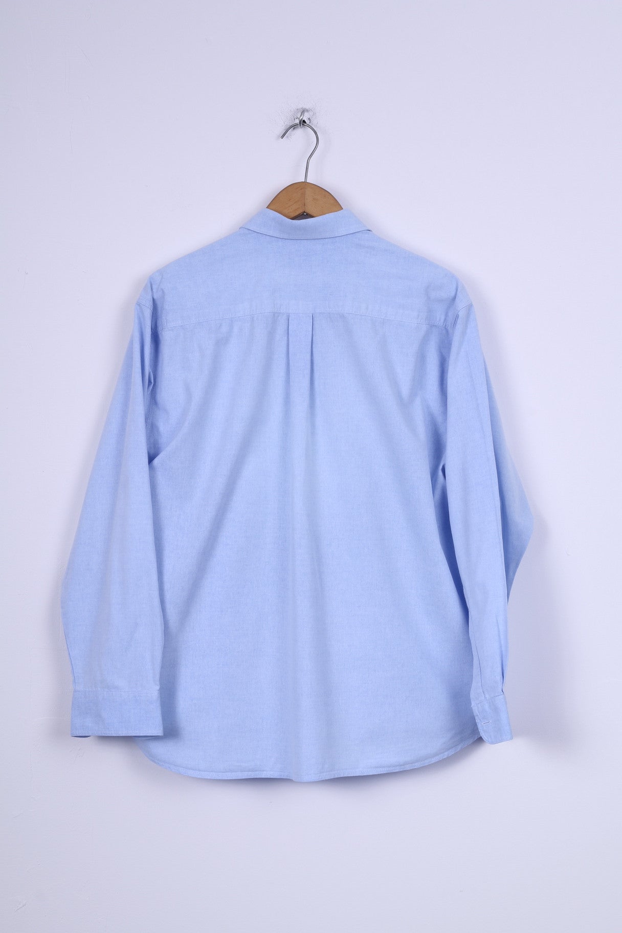 Jean Juubat Camicia Casual da Uomo 42 M in Cotone Blu Manica Lunga Due Tasche