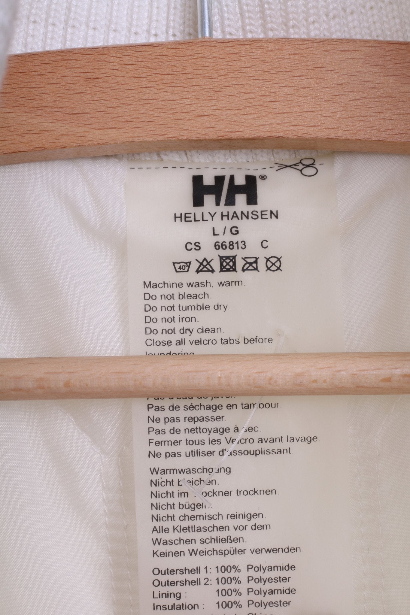 Giacca Helly Hansen Wome L Bomber color crema in nylon impermeabile con motivo floreale corto HH