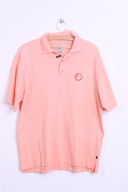 Callaway Golf Mens S Polo Shirt Peach LAS AMERICAS TENERIFE Big Bertha Pique - RetrospectClothes