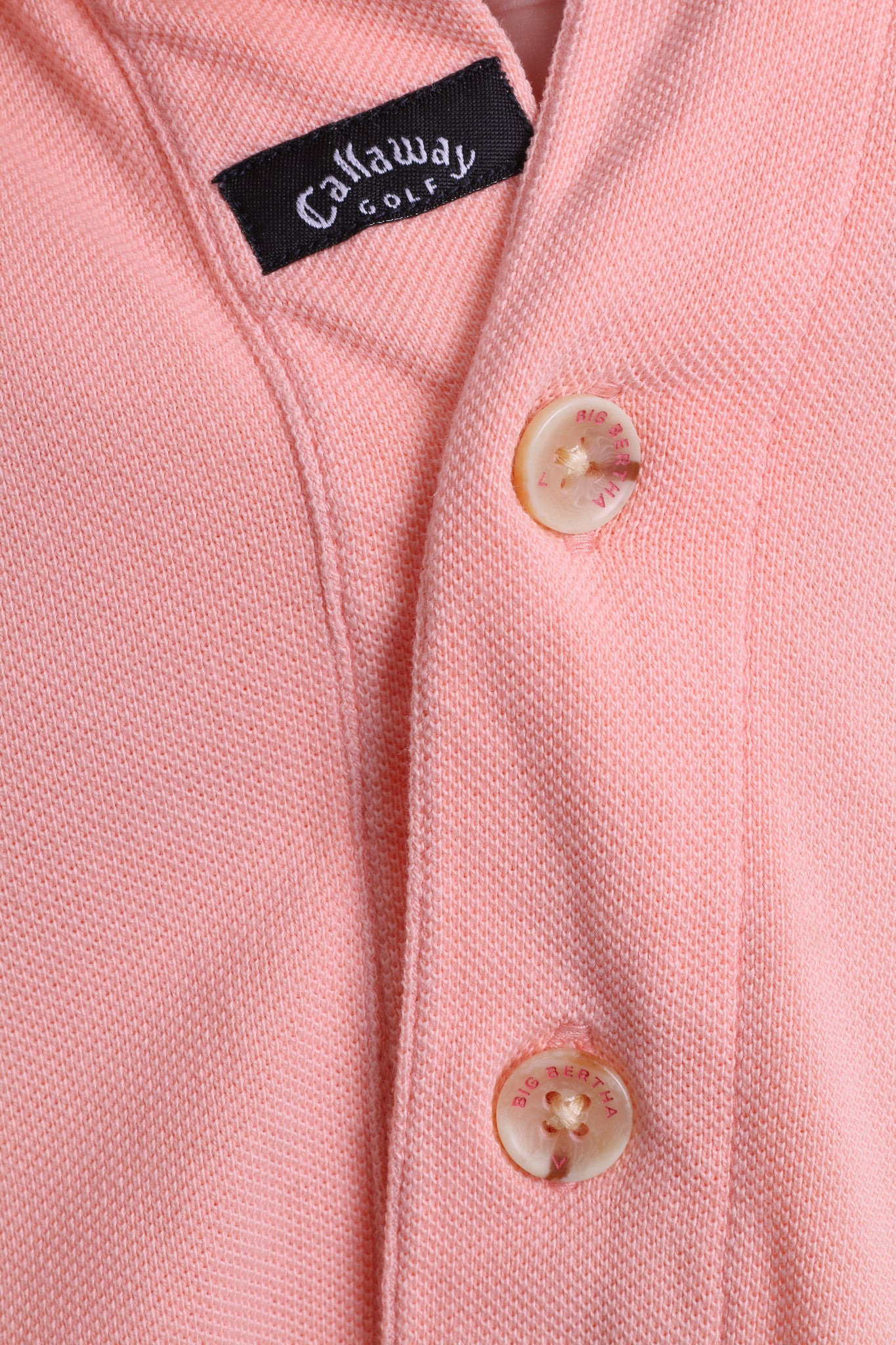 Callaway Golf Mens S Polo Shirt Peach LAS AMERICAS TENERIFE Big Bertha Pique - RetrospectClothes