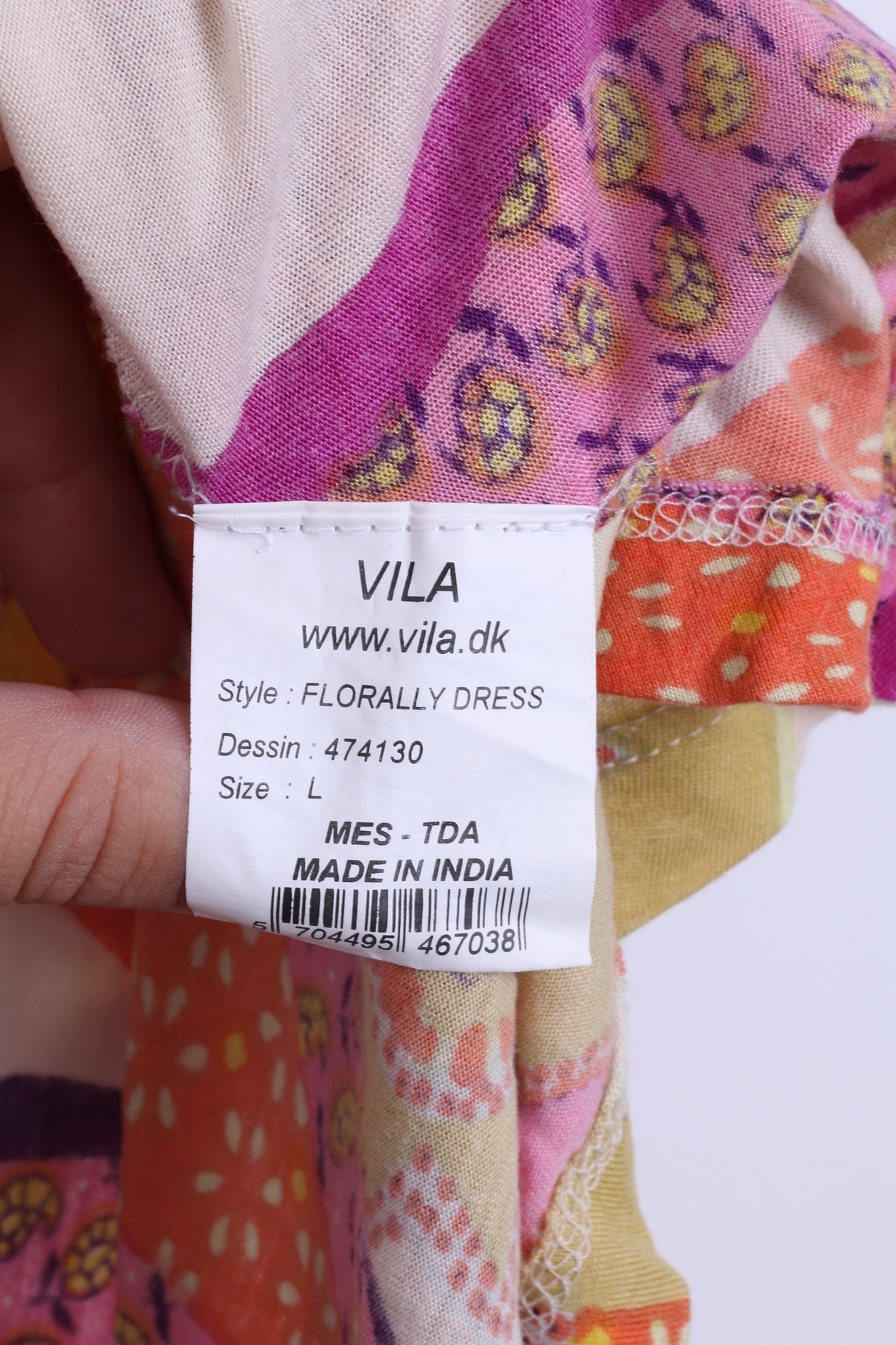 VILA Womens L Dress Summer Floral Viscose Multi Colors