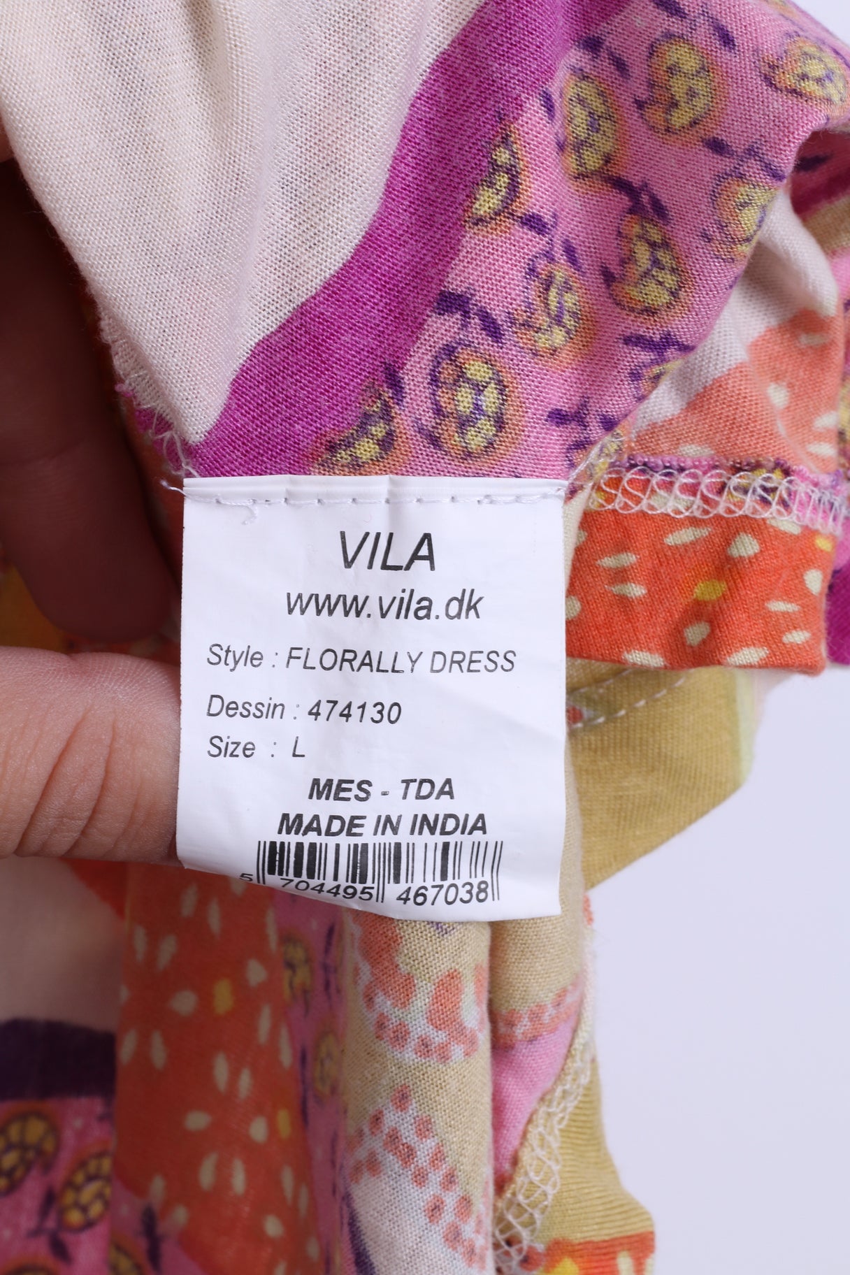VILA Robe L d'été en viscose florale pour femme Multicolore
