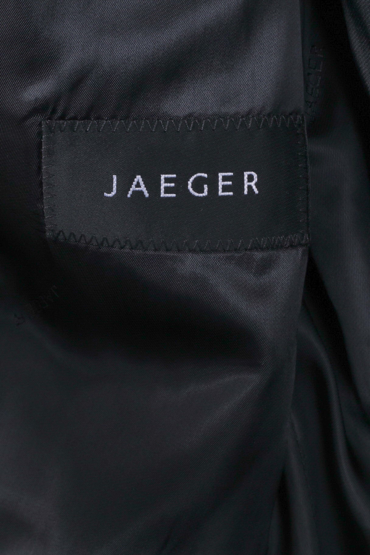 Jaeger Hommes 40 Long Blazer Gris Simple Boutonnage Top Épaulettes 100% Laine Veste 