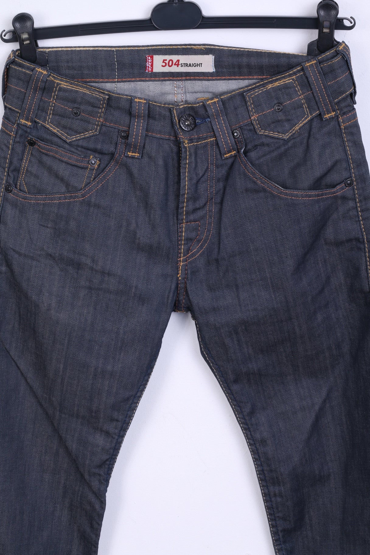 Levi Strauss &amp;Co Homme W28 L32 Pantalon Denim Bleu Marine Jeans Coton 504 Droit