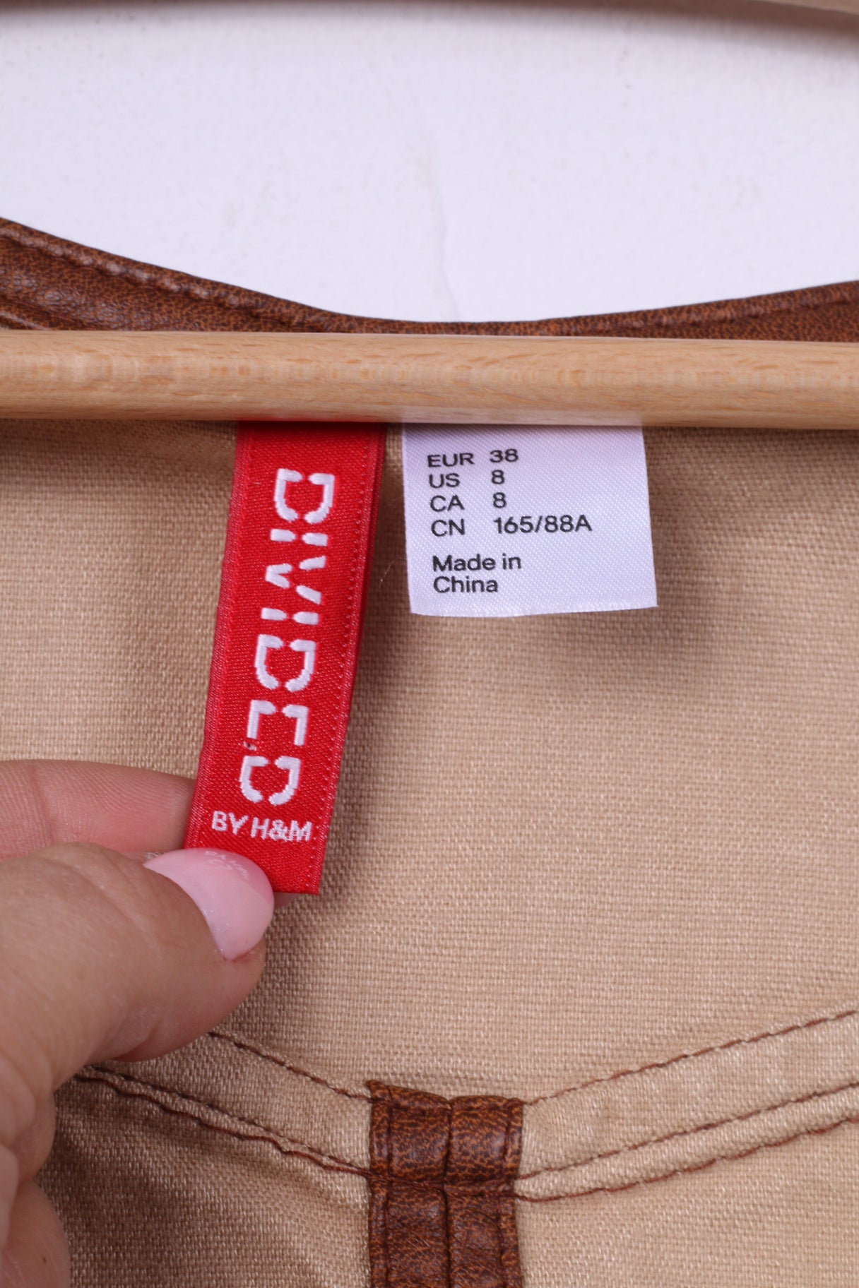 Divided by H&amp;M Femme 36 S Gilet Marron Simili Cuir Simple Boutonnage 