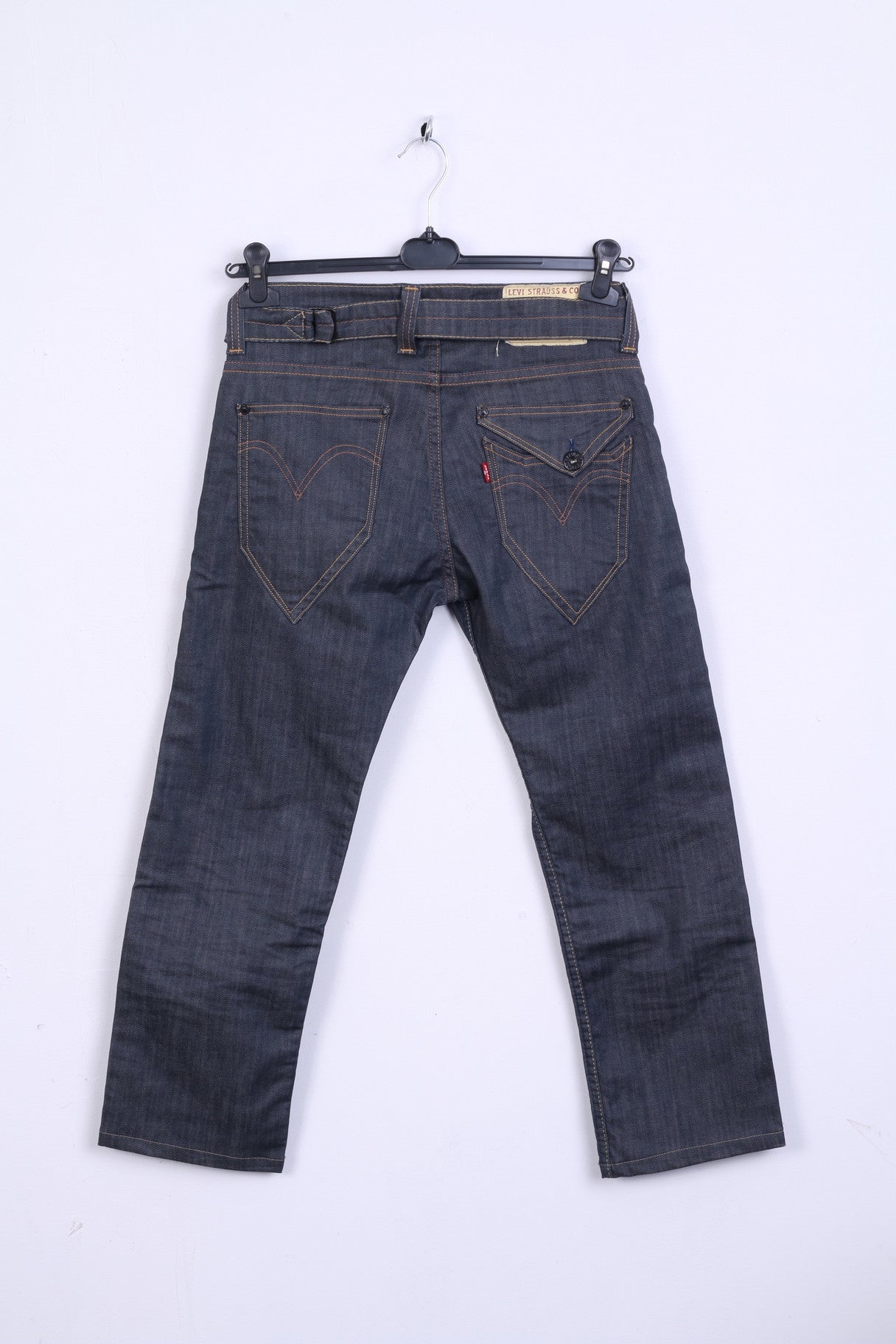 Levi Strauss &amp;Co Homme W28 L32 Pantalon Denim Bleu Marine Jeans Coton 504 Droit