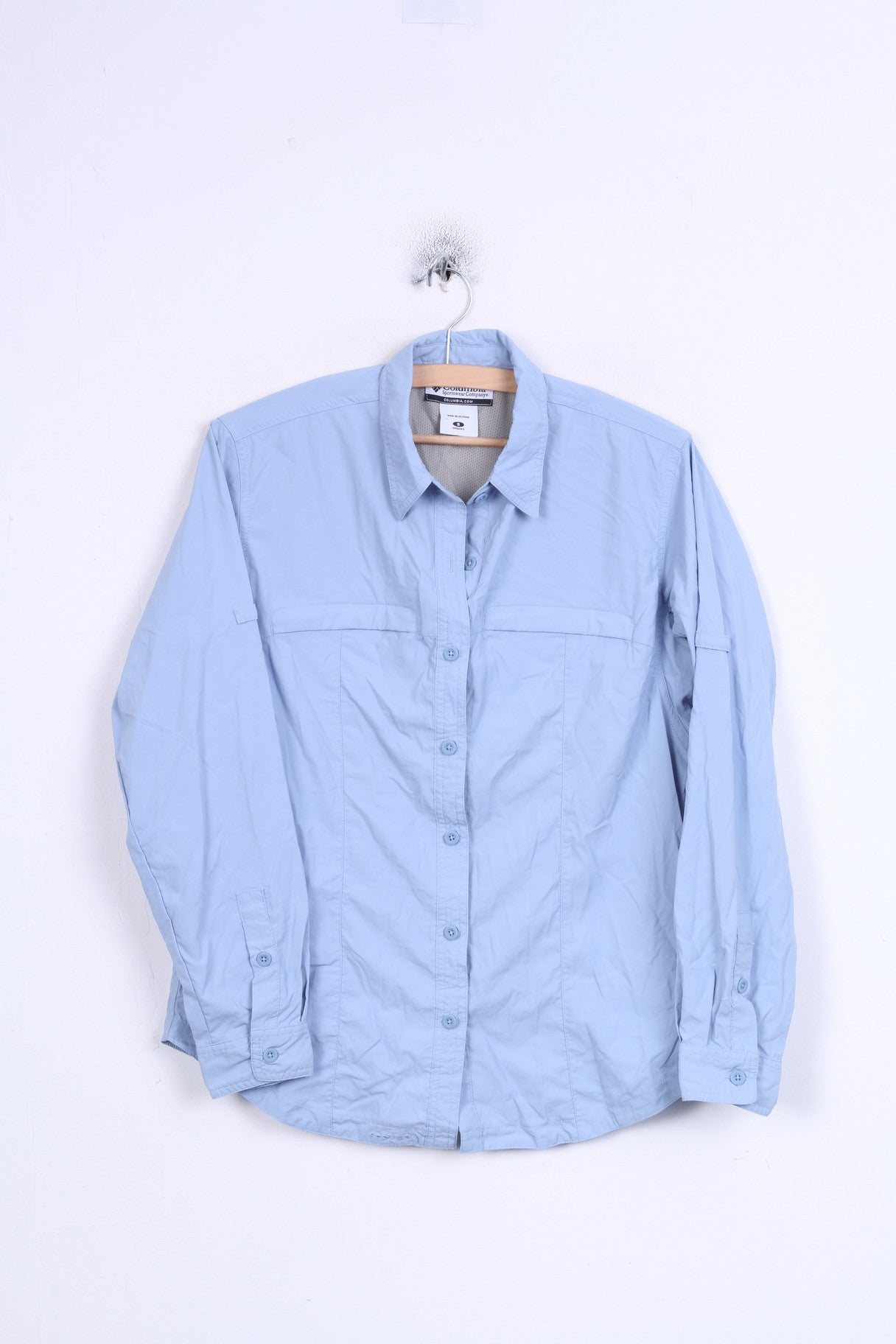 Columbia Womens S Casual Shirt Blue Nylon Top Sportswear Company