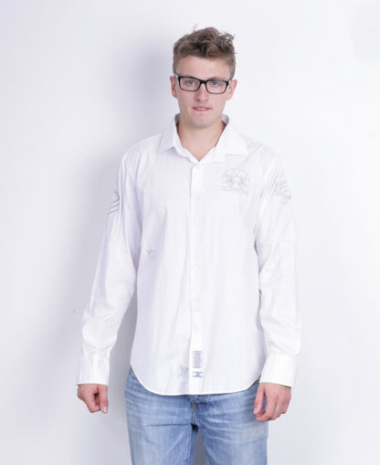 La Martina Mens XXL Casual Shirt White Heritage Cotton - RetrospectClothes