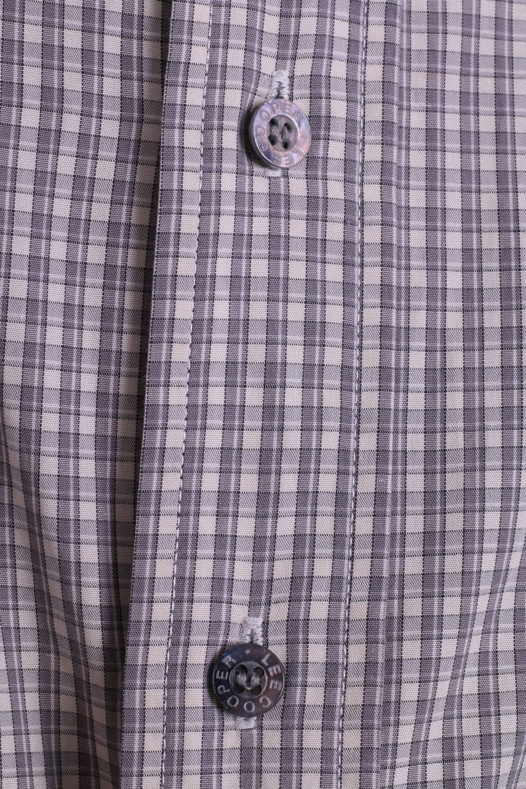 Lee Cooper Mens 16 XL Casual Shirt Check Cotton Top Grey Beige - RetrospectClothes