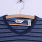 Penguin Mens XL T-Shirt Blue Cotton Crew Neck Striped Casual Soft Stretch Top