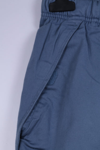 Nike Swoosh Mens M Shorts Blue Cotton Elastane Blend Two Pockets Sportswear Bottoms