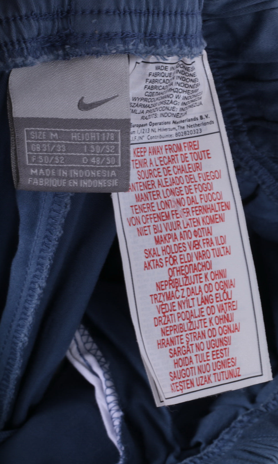Nike Swoosh Mens M Shorts Blue Cotton Elastane Blend Two Pockets Sportswear Bottoms