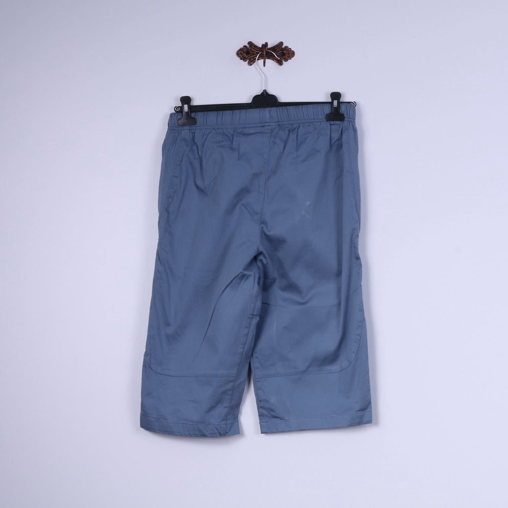 Nike Swoosh Mens M Shorts Blue Cotton Elastane Blend Two Pockets Sportswear Bottoms