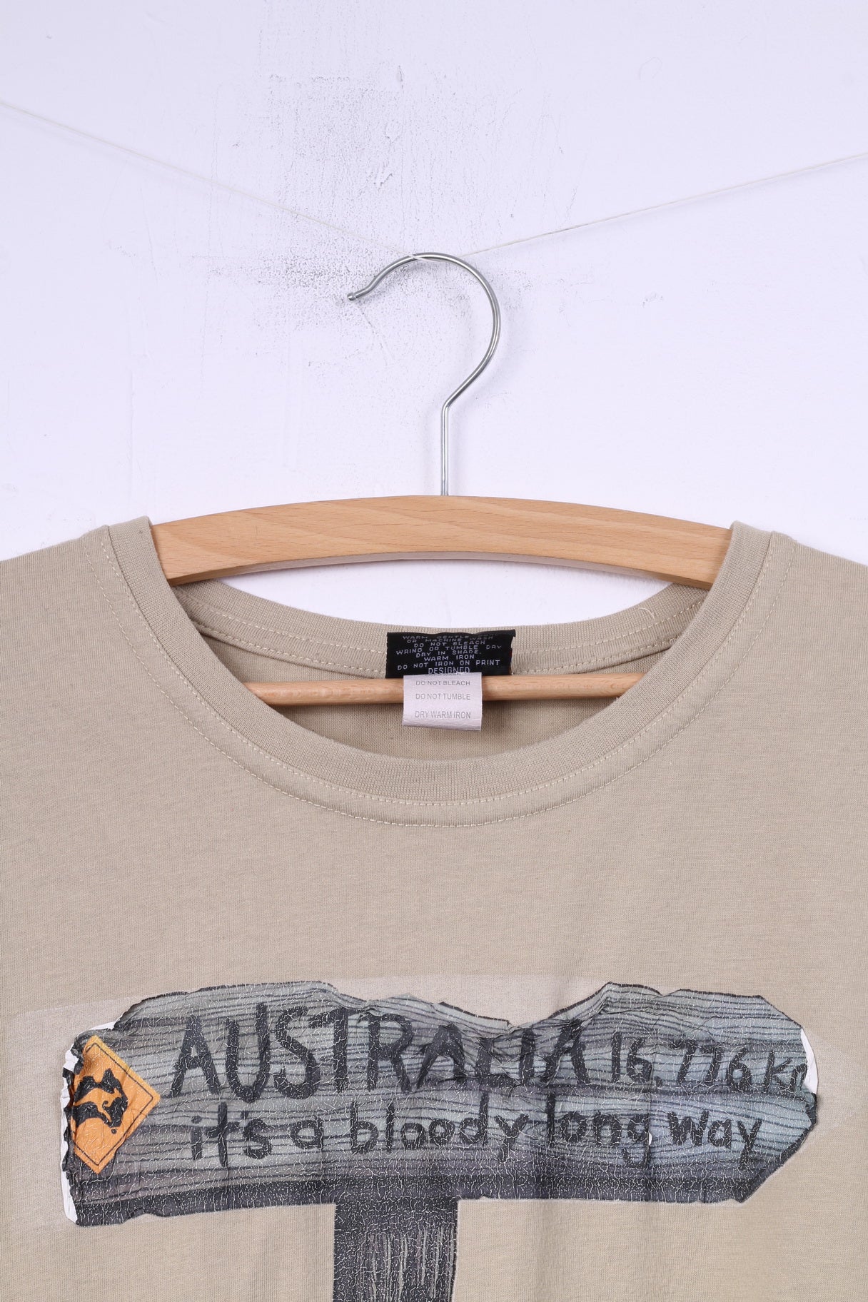 Samsousan Hommes M T-shirt Graphique Australie Way Beige Haut En Coton 
