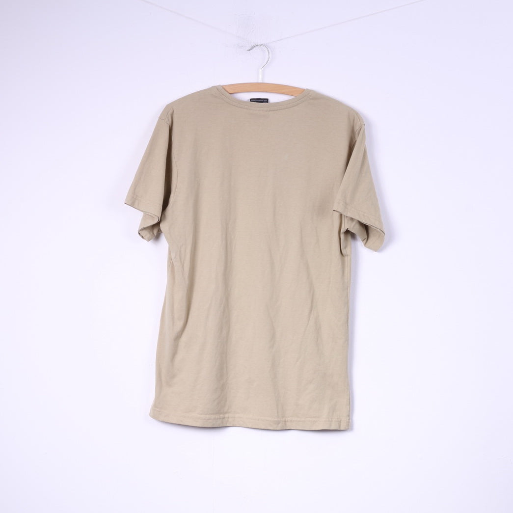 Samsousan T-shirt da uomo M grafica Australia Way Top in cotone beige 