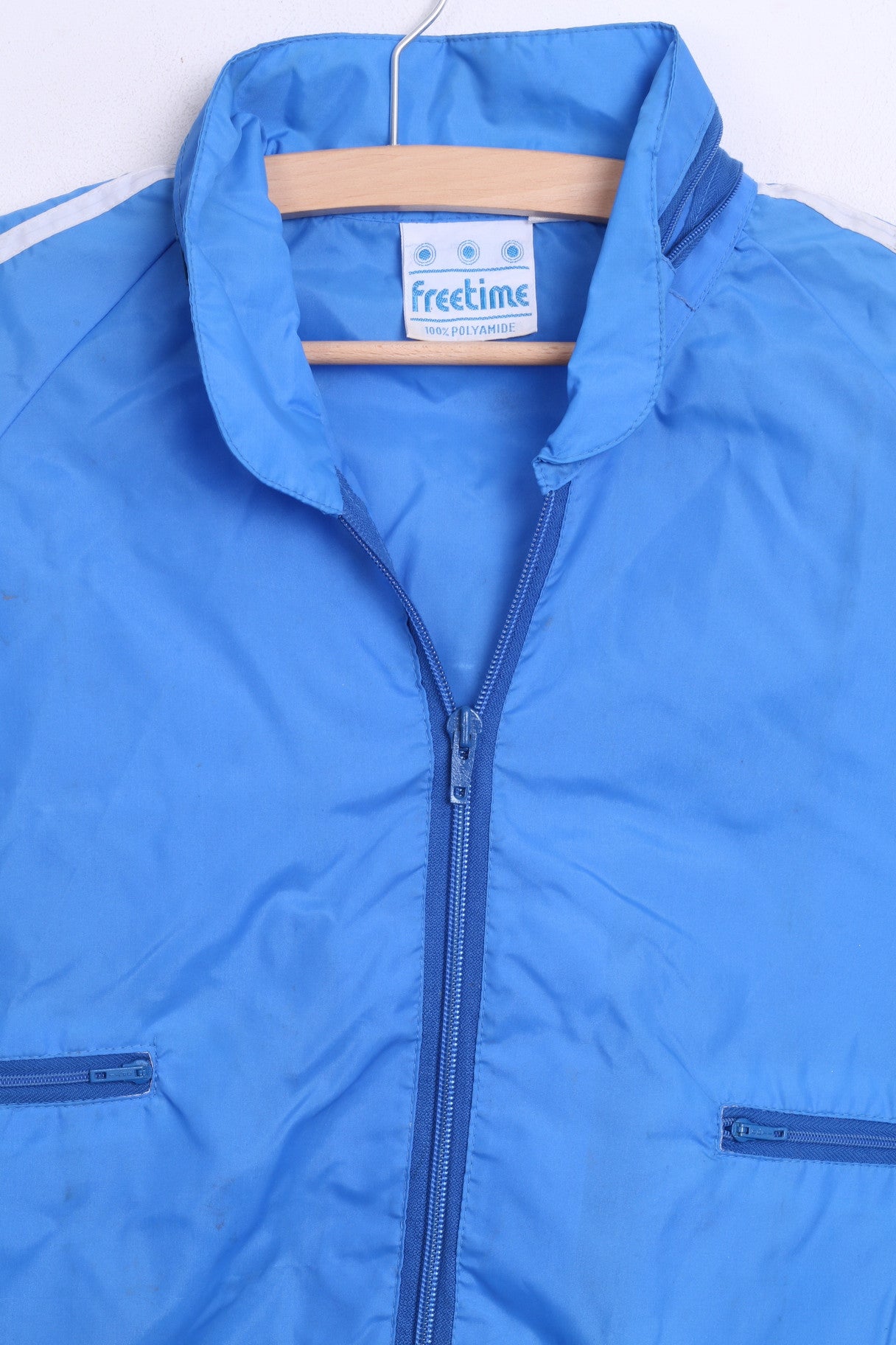 Freetime Mens 48 M Jacket Blue Nylon Waterproof Hood - RetrospectClothes