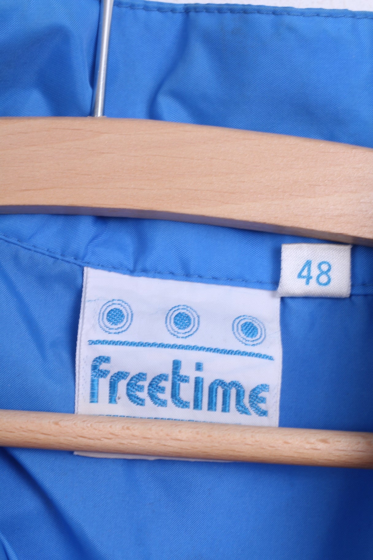 Freetime Mens 48 M Jacket Blue Nylon Waterproof Hood - RetrospectClothes