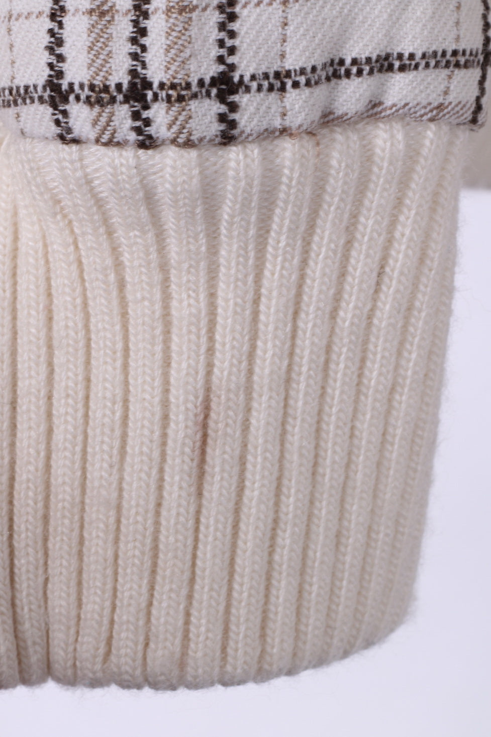 Giacca da donna M 12 38 Bottoni grandi a quadri in cotone monopetto bianco 