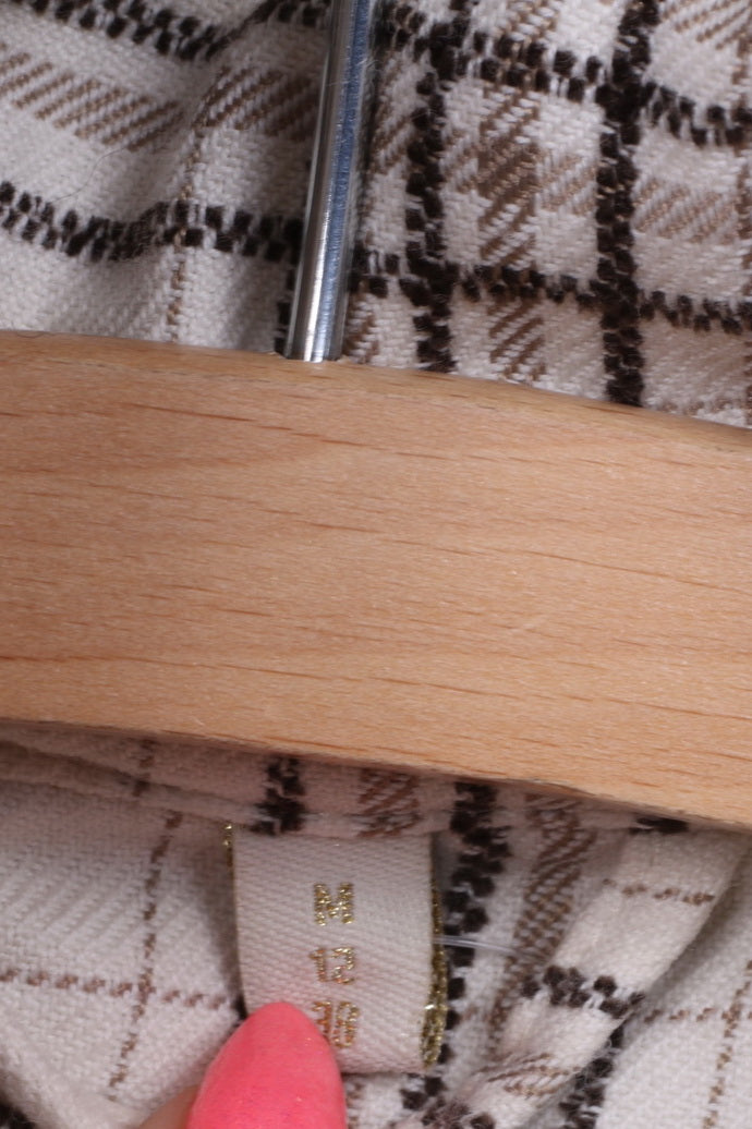 Giacca da donna M 12 38 Bottoni grandi a quadri in cotone monopetto bianco 