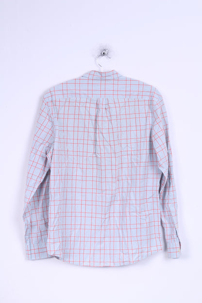 Gap Mens M Casual Shirt Cotton Mint Checkered Long Sleeve