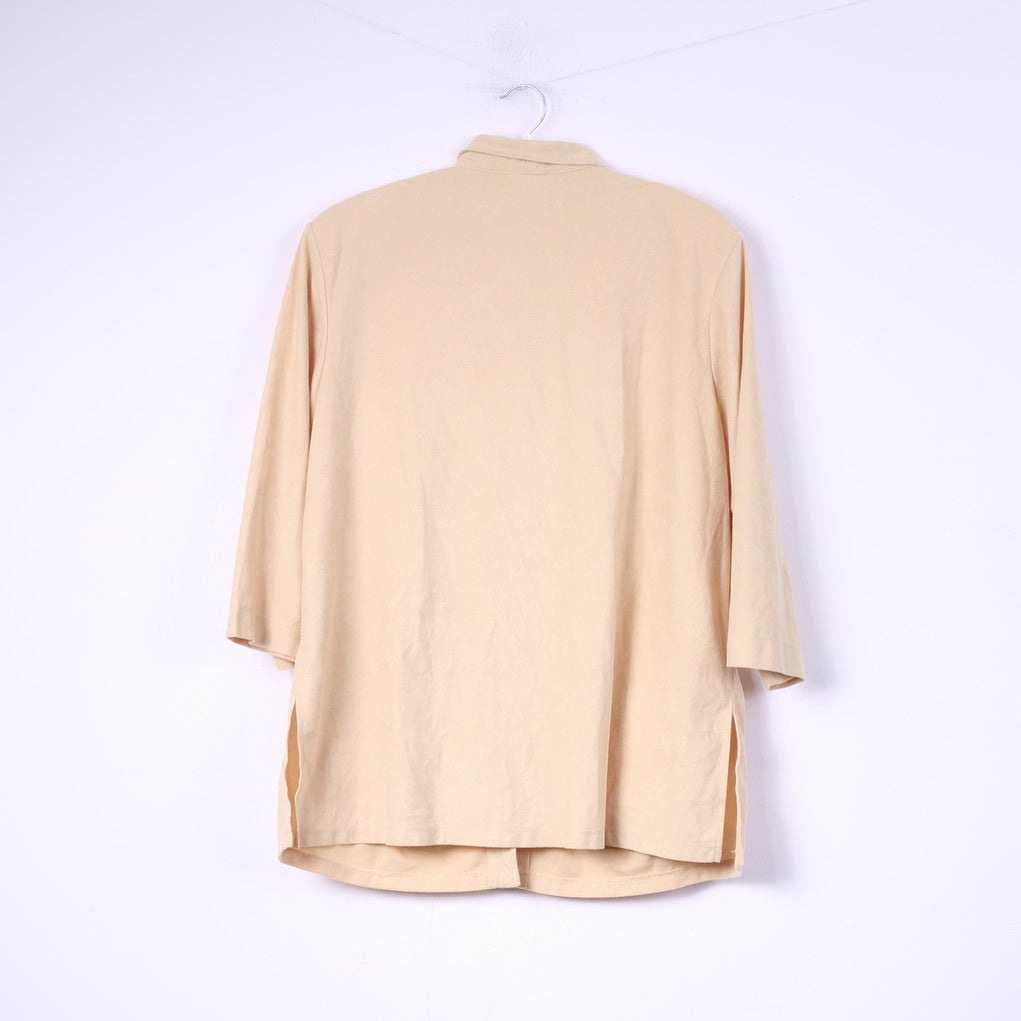 C.h.i.c.c. Womens 2XL Blouse Buttons Front Vintage Yellow Pocket Top