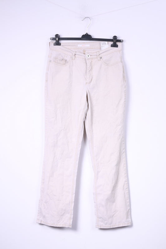 Mac Jeans Pantalon 40 W 30 Beige Coton Melanie Magic Cotton Femme 