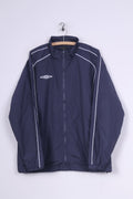 Umbro Mens L Jacket Navy Zip Up Lightweight Football Sport Top
