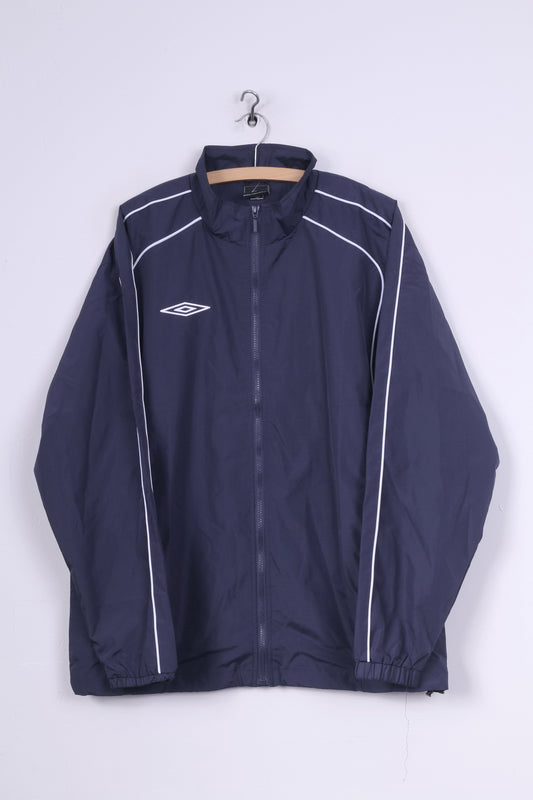 Umbro Veste L pour hommes Bleu marine Zippé Haut de sport de football léger 